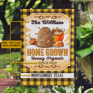 Personalized Honey Bee Farm Honey Organic Flannel Custom Flag