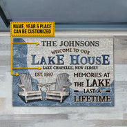 Personalized Lake House Memories At The Lake Custom Doormat