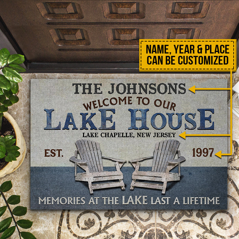 Personalized Lake Memories At The Lake Custom Doormat