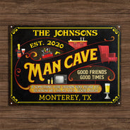 Personalized Man Cave All Use A Good Laugh Custom Classic Metal Signs