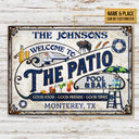 Personalized Patio Pool Good Friends Good Times Custom Classic Metal Signs