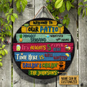 Personalized Patio Welcome To Custom Wood Circle Sign