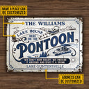 Personalized Pontoon Here Crazy Custom Classic Metal Signs