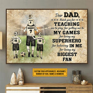 Personalized Soccer Dad And Child Thank You Custom Kids Custom Poster