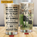 Personalized Soccer Dad And Child Thank You Custom Kids Custom Tumbler