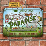 Personalized Lake Paradise Tomorrow's Memories Custom Classic Metal Signs