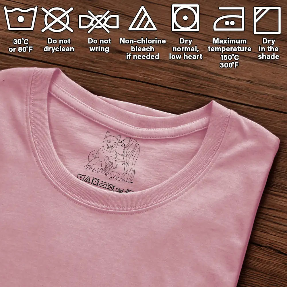 Gift For Mother,Gift For Father,Love,New Dad,New Mom - Custom Photo Pencil Sketch Art Family Dog Cat Portrait - Personalized T Shirt