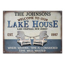 Personalized Lake Time Well Wasted Custom Classic Metal Signs