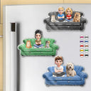 Pet Lovers, Pet Mom, Pet Dad, Pet Couple - Pet Couple Pet Mom And Dad - Personalized Acrylic Fridge Magnet