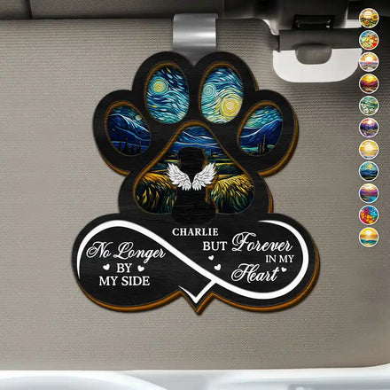 Pet Forever In My Heart Always Loved - Personalized Custom Shaped Car Visor Clip
