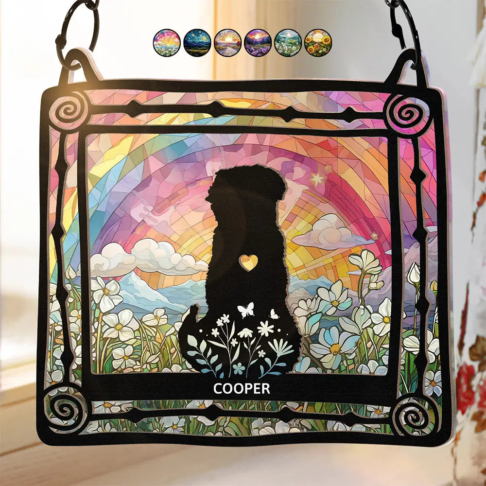Memorial, Pet Lovers, Pet Mom, Pet Dad, Dog Lovers, Dog Mom, Dog Dad, Sad - Pet Memorial My Hardest Goodbye - Personalized Window Hanging Suncatcher Ornament