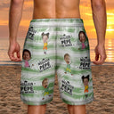 Gift For Husband,Parents,Gift For Yourself,Gift For Men,Gift For Grandpa,Gift For Father,French,Custom Photo,Happy,Summer,Beach,Gift For Grandparents,Non-Eng,Photo,Icon,Playful - Photo Personnalisable Meilleur Papa Du Monde - Shorts De Plage Unisexes Personnalisés