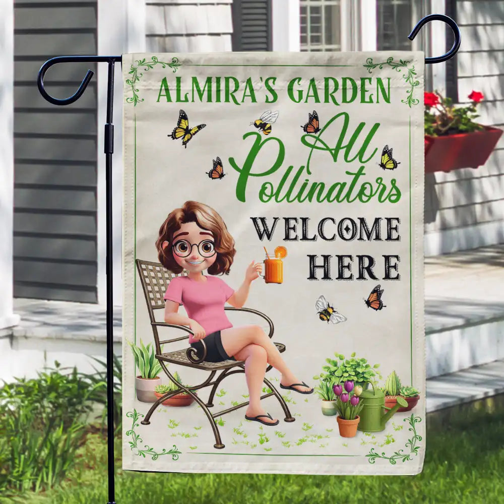 Gardening,Summer,Top Market,Gift For Yourself,Humorous,Vector - Plant Lady Lives Here - Personalized Flag