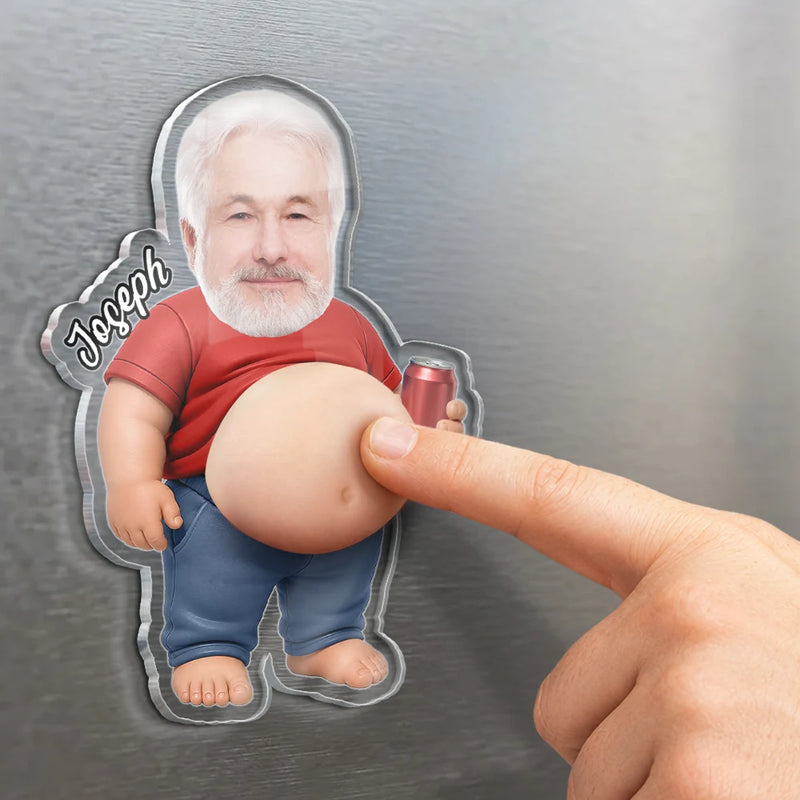 Custom Photo Poke Dad Bod Belly - Personalized Squishy Acrylic Fridge ...