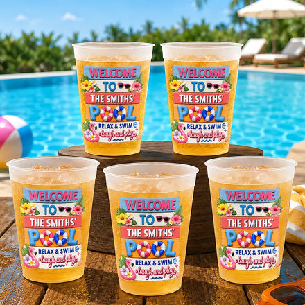 Pool Party Relax And Play - Personalized Frosted Cups