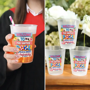 Playful, Family, Summer, Poolside, Outdoor Decor, Custom Text - Pool Party Relax And Play - Personalized Frosted Cups