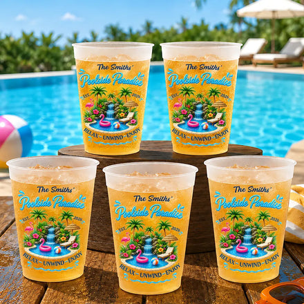 Poolside Paradise Relax Unwind Enjoy - Personalized Frosted Cups