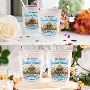 Playful,Family,Summer,Poolside,Outdoor Decor,Custom Text - Poolside Paradise Relax Unwind Enjoy - Personalized Frosted Cups