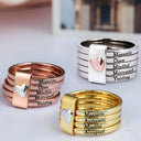 Gift For Yourself,Gift For Women,Gift For Wife,Gift For Girlfriend,Gift For Mother,Gift For Grandma,Gift For Daughter,Gift For Sisters,Gift For Bestie,Love - Positive Affirmations For Self Reminder - Personalized Heart Stacking Rings