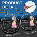 Pregnant Mom,Christmas,Love - Pregnant Mom A New Adventure Awaits - Personalized Circle Glass Ornament