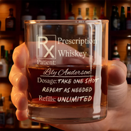 Gift For Couples,Gift For Husband,Gift For Boyfriend,Gift For Men,Funny - Prescription Whiskey Glass - Personalized Engraved Whiskey Glass