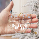 Pet Lovers,Pet Mom,Pet Dad,Pet Couple,New Dad,New baby,New Mom,Family,Christmas,Happy - Promoted From Dog Cat Mommy To Human Mommy - Personalized Heart Shaped Glass Ornament