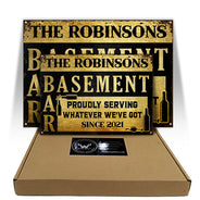 Proudly Serving Whatever - Basement Bar Decorating Idea - Personalized Custom Classic Metal Signs
