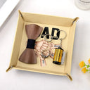 Gift For Father,Dad - Children,Happy,Non-Eng,Proud - Dad The Man The Myth The Legend - Personalized Leather Valet Tray