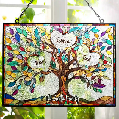 Horizontal Stained Glass Suncatcher