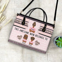 This Awesome Mom Belongs To - Gift For Mother - Personalized Leather Bag
