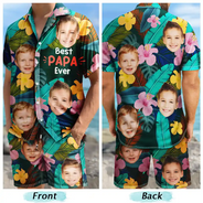 Custom Photo Best Dad Ever - Personalized Hawaii Set Shirt And Shorts