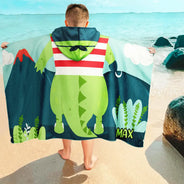 Kids Animal - Personalized Hooded Beach Towel