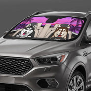 Pet Happy Journey In Sunset - Personalized Auto Sunshade