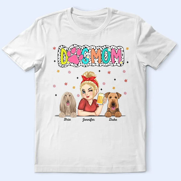 Dog Mom Dog Mum Dalmatian Dots - Personalized T Shirt