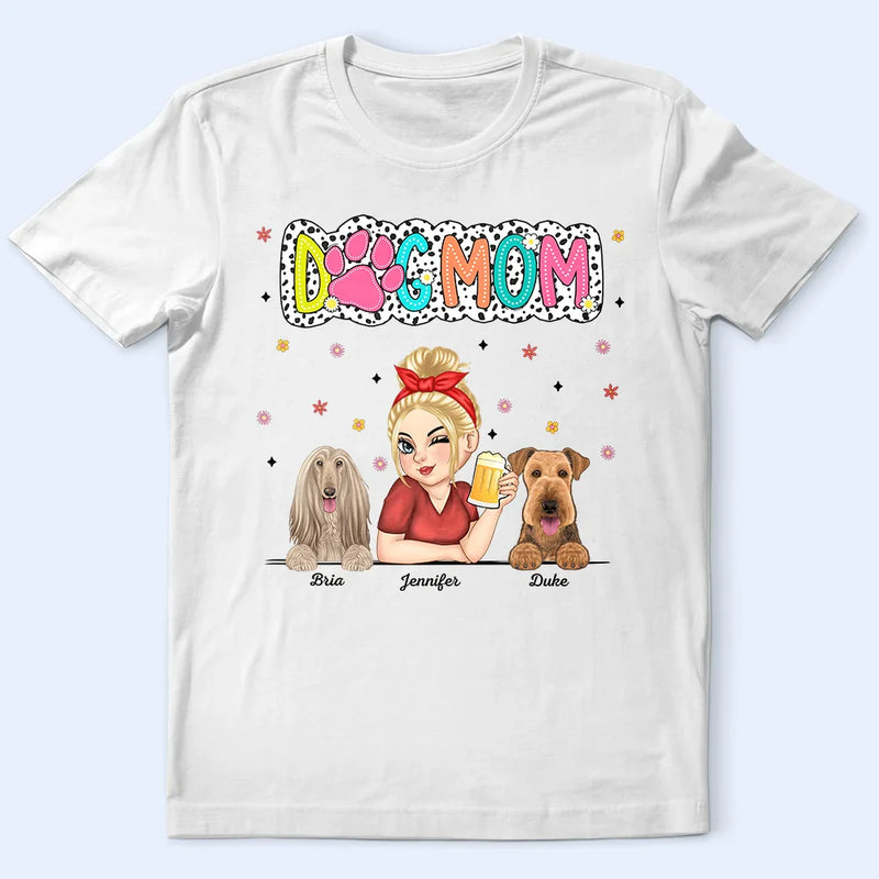 Dog Mom Dog Mum Dalmatian Dots - Personalized T Shirt