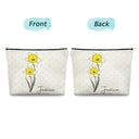 Birth Flower For Women - Personalized Cosmetic Bag
