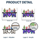 Mom Dad With Children - Personalized Window Hanging Suncatcher Ornament