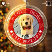 Pet Lovers - Custom Photo First Christmas Pet - Personalized LED Pendant Light