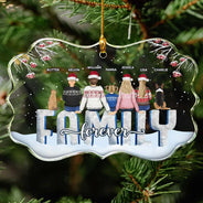 Family - Family Forever - Personalized Medallion Glass Ornament