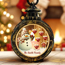 Family - Snowman Family Kids Pets - Personalized Candlelight Lantern Ornament