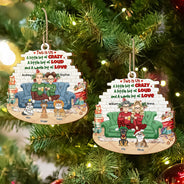 Pet Couple, Pet Lovers - This Is Us A Little Bit Loud - Personalized Custom Shaped Wooden Ornament