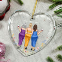Gift For Bestie - Your Heart And My Heart Are Very Old Friends - Personalized Heart Shaped Glass Ornament
