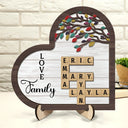Family,Happy - Love Family Crossword Scrabble - Personalized 2-Layered Wooden Plaque With Stand