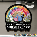 Gift For Bestie, Gifts For Colleagues, Gift For Sisters - Right In The Throat Besties Sisters - Personalized Custom Shaped Car Visor Clip