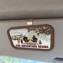 Camping, Campsite - Camping Couple The Adventure Begins - Personalized Custom Shaped Car Visor Clip
