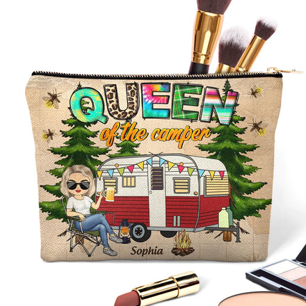 Queen Of The Camper - Personalized Cosmetic Bag