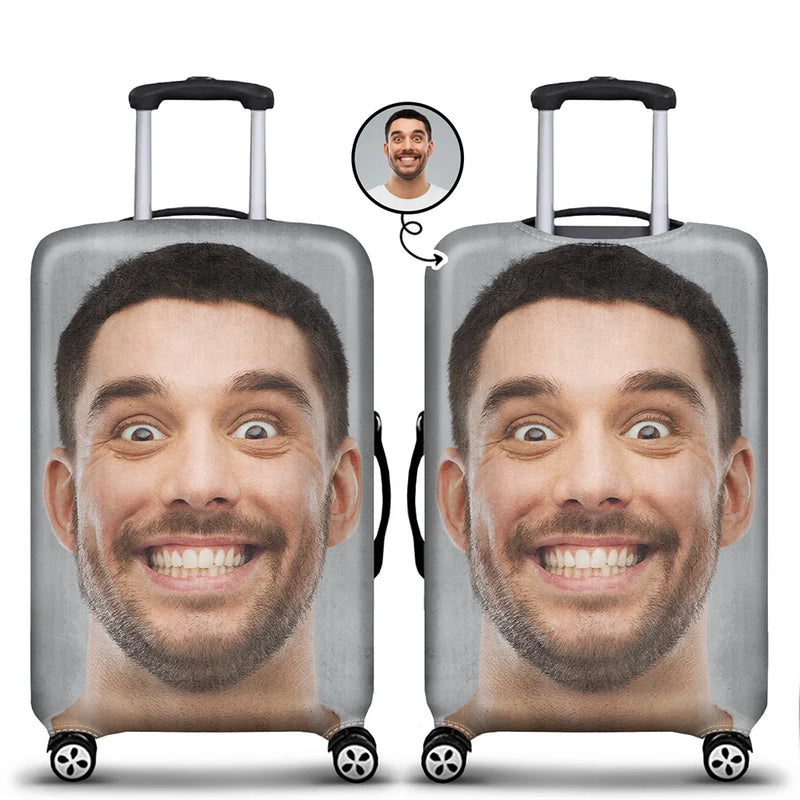 Continue Shopping,Custom Photo,Travel,Family,Gift For Bestie,Gift For Couples,Gift For Husband,Gift For Wife,Gift For Boyfriend,Gift For Girlfriend,Pet Lovers,Dog Lovers,Cat Lovers,Funny - Custom Photo Friends Family Couple Travel Lover - Personalized Luggage Cover