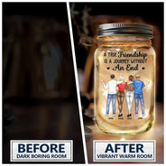 Gift For Bestie,Happy - A Friend Is God's Way Of Making Sure We Never Walk Alone - Personalized Mason Jar Light