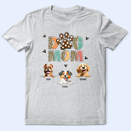 Dog Mom Leopard 3D Effect - Personalized T Shirt