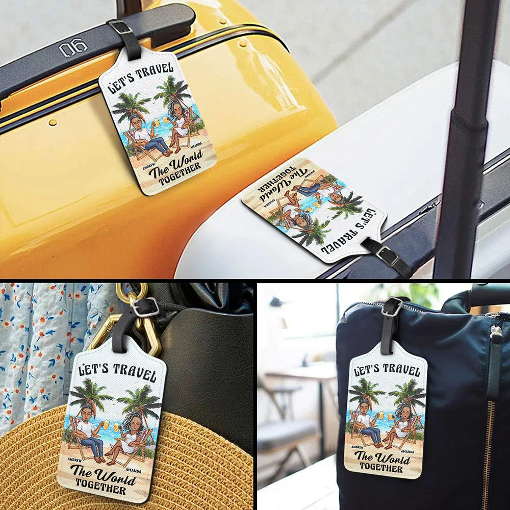 Travel,Gift For Husband,Gift For Wife,Gift For Boyfriend,Gift For Girlfriend,Gift For Couples - Travel Partners For Life - Personalized Luggage Tag